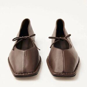 ALOHAS - Sway Chestnut Brown Leather Ballet Flats
